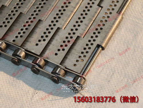 小型烘干機(jī)輸送顆粒用合頁(yè)式不銹鋼板沖孔通風(fēng)輸送板帶